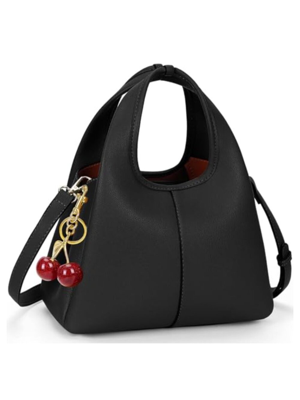 Small Tote Bag Faux Leather Pebbled Top-handle Crossbody Purse
